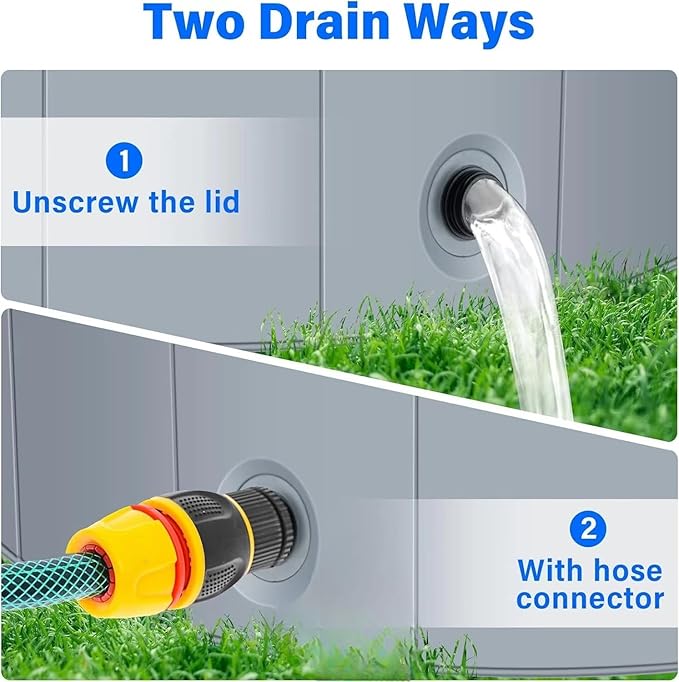 Dog Pool for Large Dogs, Kiddie Pool Hard Plastic, Dog Bathtub Portable, Foldable Pool for Dogs Slip-Resistant (Dark Gray, S - 32'' x 8'')