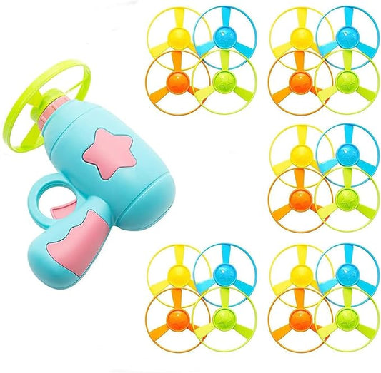 Cat Fetch Toy, Interactive Flying Cat Toy with 20 Flying Propellers, Kitten Tracks Toy for Training Hunting Chasing(Blue)