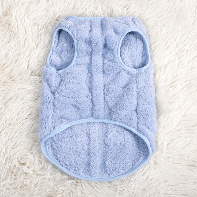 Warm Cat Apparel Cute Fluffy Cat Sweatshirt Cartoon Kitten Winter Coat Pullover Soft Skin-Friendly Knitwear (Large, Blue)