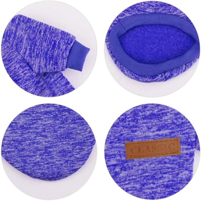 Idepet Pet Dog Classic Knitwear Sweater, Soft Fleece Coat for Small,Medium Dog,Warm Pet Dog Cat Clothes,Soft Puppy Customes (XXL, DarkBlue)
