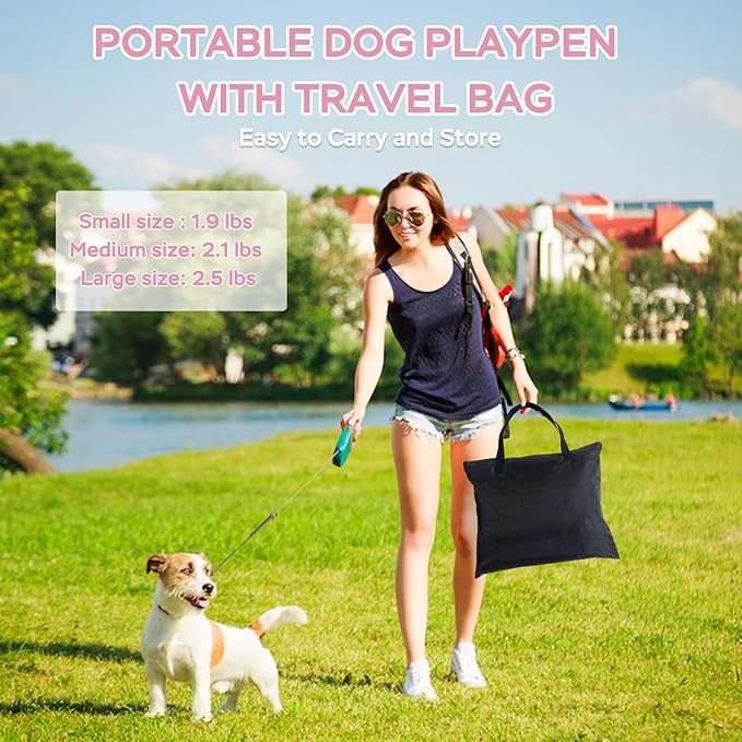 Portable Pet Cat Playpen,Cat Cages Indoor Collapsible Dog Crates Tent Kennel Playpen for Dogs Cat and Rabbit Travel Dog Playpen Indoor & Outdoor (Small（27.6" L x 21.7" W x 17.7" H）, Pink)