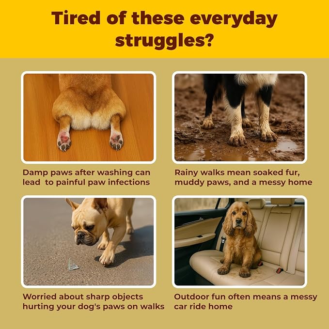 Disposable Dog Booties for Dogs & Cats, Waterproof & Breathable Paw Protectors with Integrated Medical-Grade Self-Adhesive Bandage – Easy On/Off, Prevent Licking & Wound Recovery, 20 Pack (Middle)