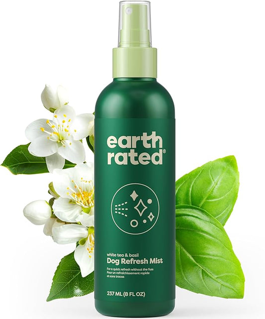 Earth Rated Dog Deodorizing Conditioner Spray, Conditioning & Odor-Eliminating Perfume for Dogs, for All Coat Types, Refreshing White Tea & Basil Scent, 8 oz
