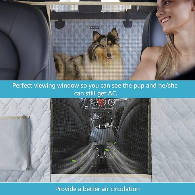 Lassie XL Truck Dog Seat Cover Back Seat with 2 Seat Belts, Dog Car Hammock for Large SUV and Trucks Compatible with F150 F250/Chevrolet Silverado/Ram Pickup/GMC Sierra/Toyota Tundra and Crew Cab