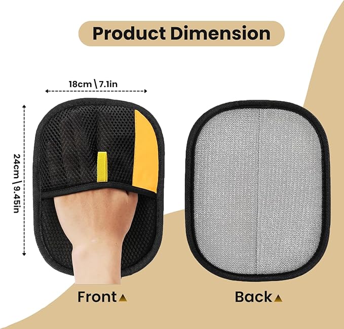 2pcs Pet Hair Removal Gloves for Cats & Dogs – Newly Upgraded Electrostatic Pet Hair Glove – Lint Removal Gloves for Sofa, Couch, Car Seat & Clothe – Magic Brush Pet Hair Remover – Catch Glove for Fur