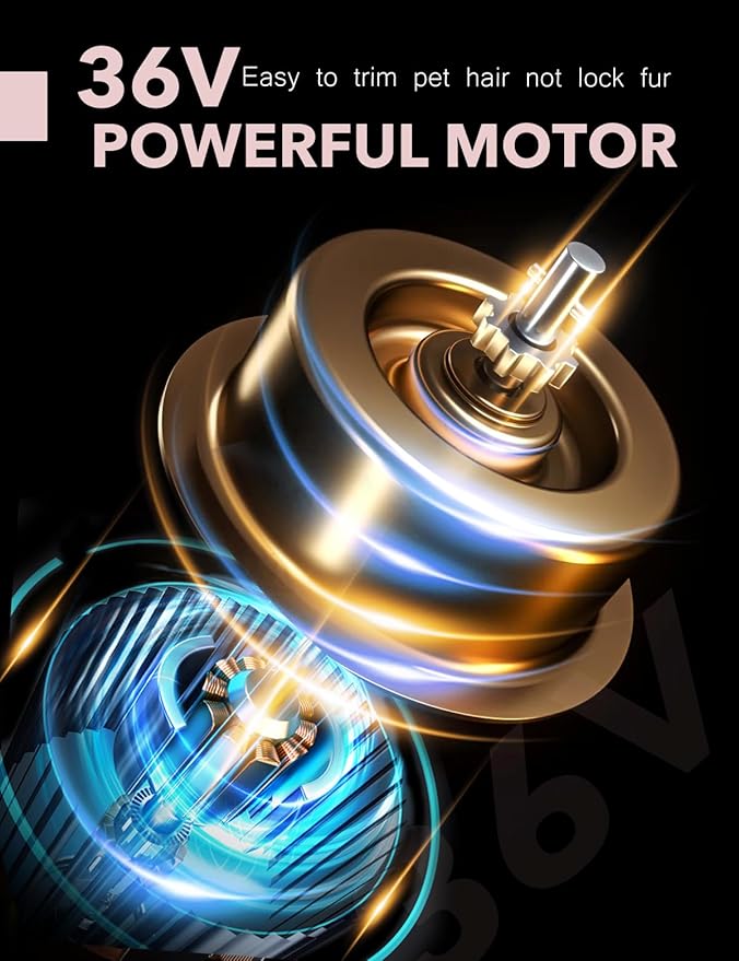 Dog Clippers for Grooming,Upgraded 36V Heavy Duty Dog Clippers,Professional Pet Hair Trimmer for Thick Coat,Corded Pet Clipper with Guard Combs Brush