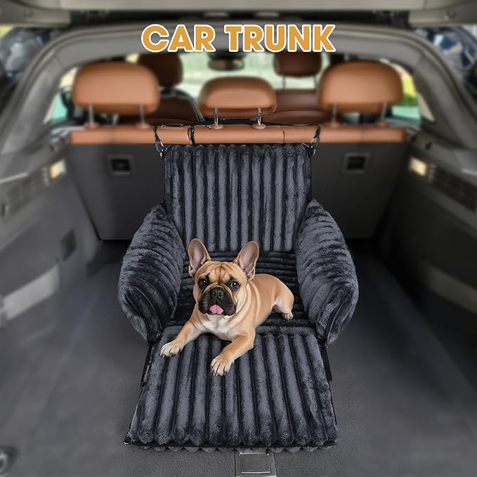MIXJOY Dog Car Seat for Small/Medium Dogs up to 25 lbs, Multi-Functional Dog Carrier for Car with Detachable Washable Cover, Pet Travel Bed with Clip-On Safety Leash, Grey