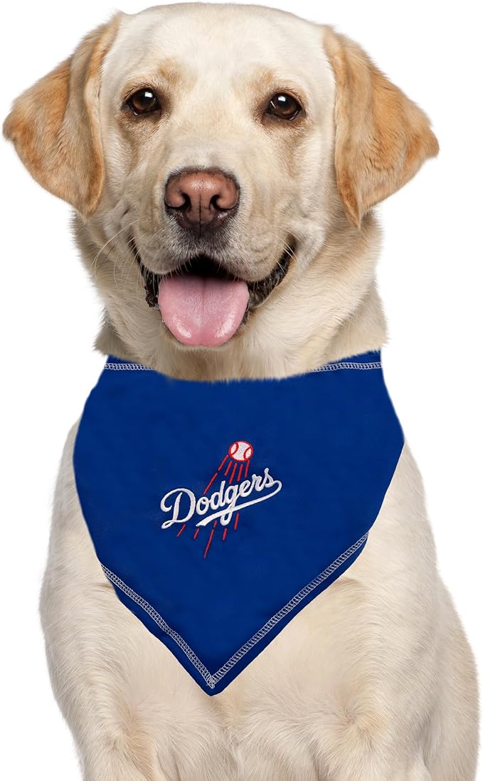 Pets First MLB Los Angeles Dodgers TIE Bandana, Large/X-Large. Dog Bandana Scarf Bib for Pet Cat Dog. The Ultimate Game-Day, Party Bandanna, Birthday Event