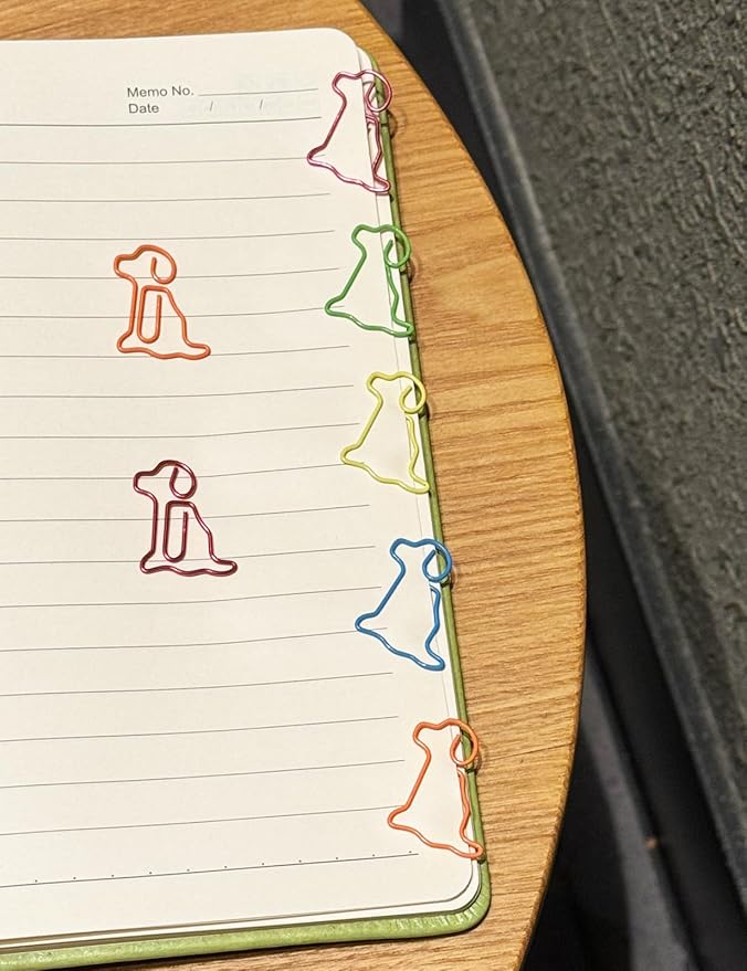 Cute Paper Clips, 60PCS Dog Shaped Paper Clips Golden Retriever Animal Bookmarks Clips, Assorted Colors, Fun Office Gifts for Women Men Coworkers Teachers Students Girls Boys, Christmas Gifts
