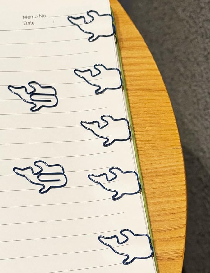 Cute Paper Clips, 60PCS Whale Fish Paper Clips Animal Bookmarks Clips, Assorted Colors, Fun Office Gifts for Women Men Coworkers Teachers Students Girls Boys, Christmas Gifts