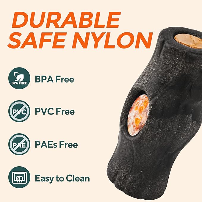 AUSCAT Indestructible Dog Frozen Treat Toy, Dog Enrichment Toys for Aggressive Chewers, Durable Toy to Keep Busy, Stump Shape