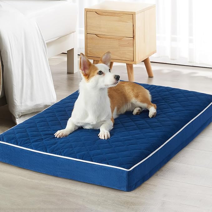 WNPETHOME Orthopedic Dog Bed for Crate, Waterproof Extra Large Dogs Bed with Removable Washable Cover, Multi-Needle Quilting Dogs Crate Beds