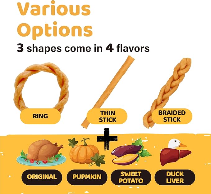 iPaw Turkey Dog Treats, All Natural Human Grade Dog Treat, Suitable for Training chew, US Sourced Raw Material, Hypoallergenic, Rawhide Alternative, Ring (Pumpkin)