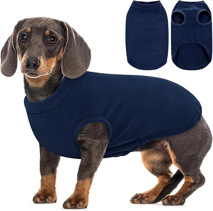 AOFITEE Fleece Dog Sweater, Warm Dog Fleece Vest, Thermal Oli Pullover for Small Dogs, Soft Sweatshirt for Fall Winter, Cozy Sleeveless Dogs Vest Boy Girl for Indoor Outdoor Blue XS