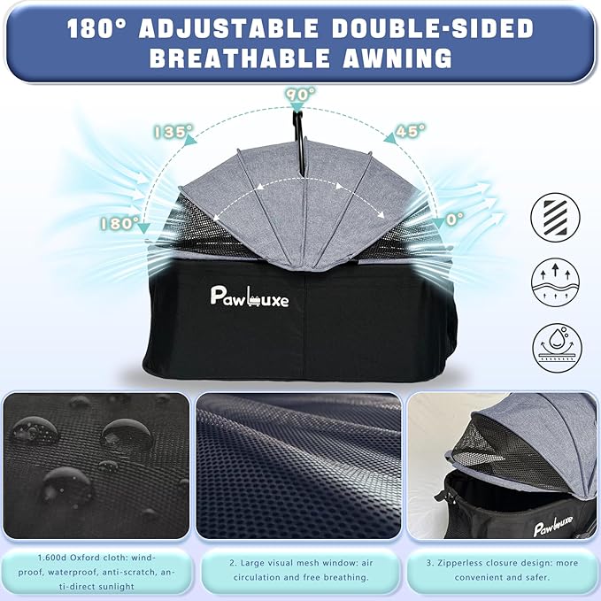 4 Wheels Pet Stroller 4 in 1 Pet Stroller with Detachable Carrier for Small & Medium Dogs Cats up to 55 lbs Easy-Folding Travel Dog Wagon with Car Seat Breathable Mesh,Gray