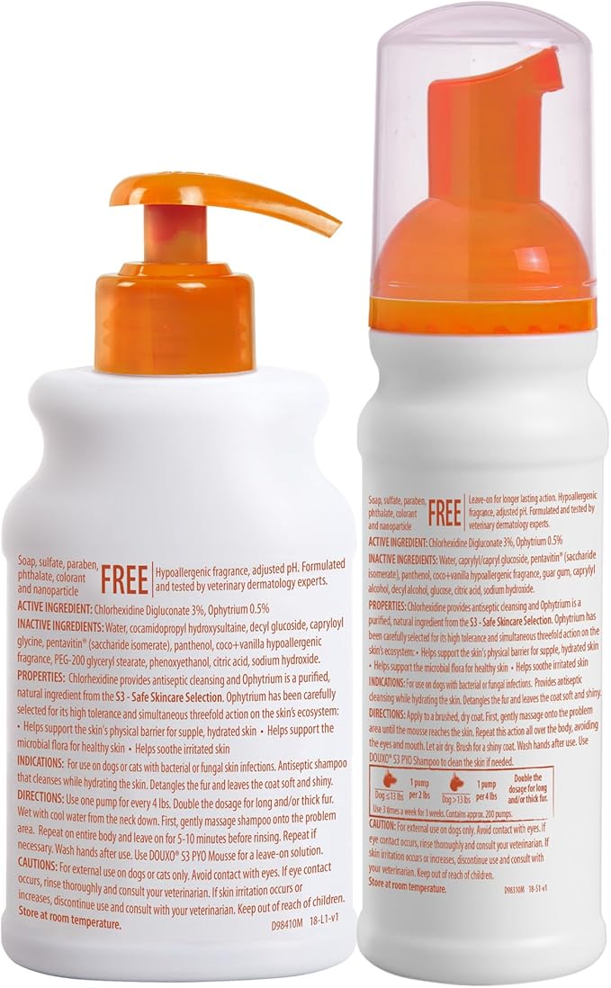 DOUXO S3 PYO Combo Set - Shampoo (6.7 oz) & Mousse (5.1 oz)