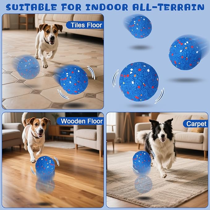 BABORUI Interactive Dog Toys Ball, Automatic E-TPU Tough Dog Toys for Aggressive Chewers, Rechargeable Indestructible Dogs Ball for Small/Medium/Large Dogs Indoor/Outdoor to Keep Them Busy
