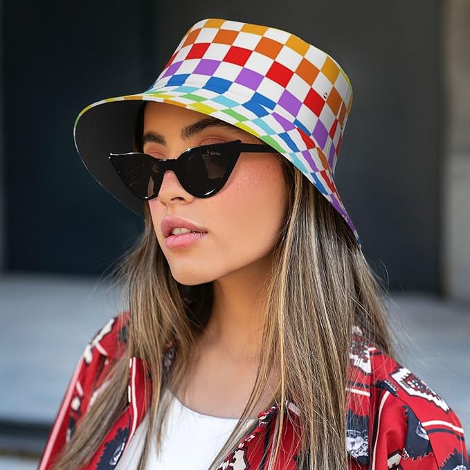 Psychedelic Bucket Hat Fisherman Cap for Women Men, Trippy Art Casual Travel Beach Sun Hats for Summer