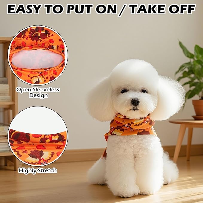 EXPAWLORER Thanksgiving Cat Sweater - Sweaters for Cats Only Soft Warm Pet Clothes, Fall and Winter Turkey Coat Pullover Design, Fleece Sweatshirt Clothing Also for Puppy Small Dogs, Large