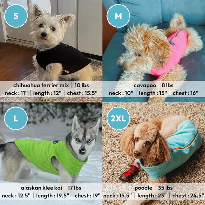 Gooby Zip Up Fleece Dog Sweater - Blue, Small - Warm Pullover Fleece Step-in Dog Jacket with Dual D Ring Leash for Small to Medium Dogs