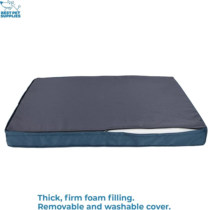 Best Pet Supplies Dog House Bed Crate Mat Tent Indoor Round Soft Plush for Small, Medium, and Large Breeds - Blue, 24 x 16 x 3