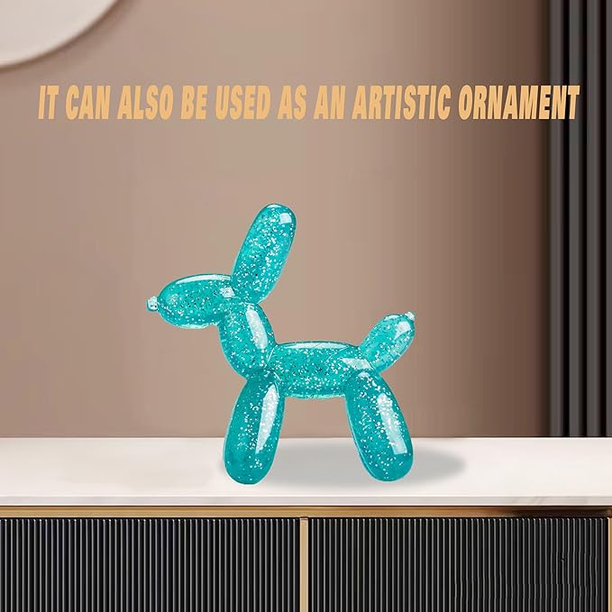 Durable Dog Chew Toy – Balloon Dog Shape, 6.14”for Medium & Large Dogs, Tough Plastic, Interactive Chew Toy for Boredom & Dental Health（Green）