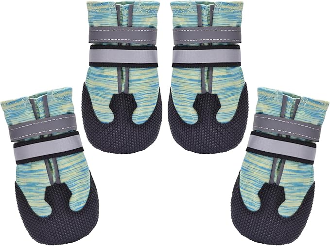 Dimicoo Water-Resistant Dog Boots for Medium Large Dogs,Non-Slip Dog Shoes for Winter Snow,Lightweight Paw Protector for Cold Pavement,Soft Dog Booties for Outdoor Walking Indoor Hardfloors