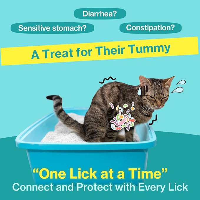 Doctor By Cat Biome Probiotics for cats Anti Diarrhea Feline Gut & Digestive Support Immune Health Sensitive Stomach Constipation with L. plantarum+Prebiotics 30 Lickable Formula Individually Packaged
