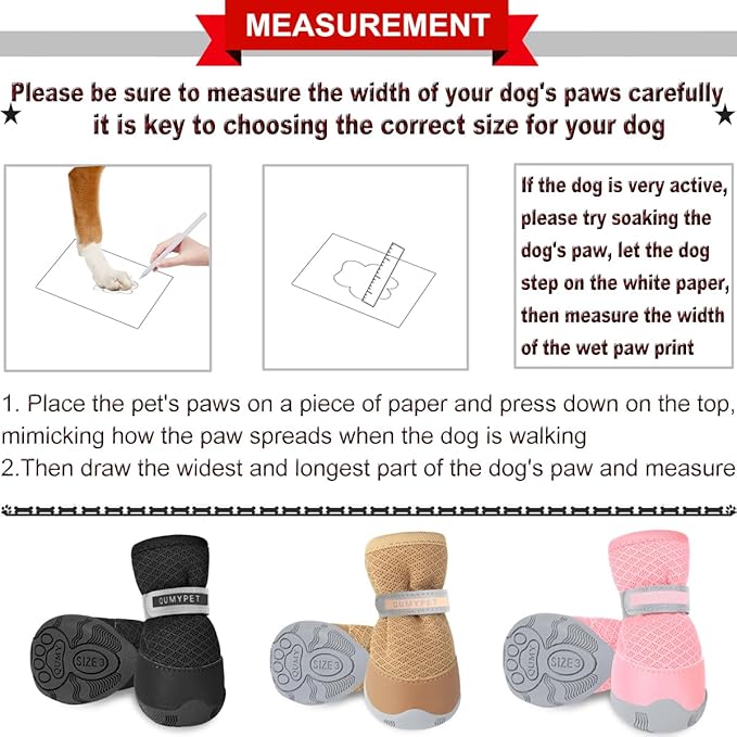QUMY 4PCS Dog Shoes for Small Dogs, Hot Pavement Summer Puppy Dog Boots & Paw Protectors with Soft Anti-Slip Rubber Sole, Mesh Breathable Dog Booties for Hardfloors, Walking Running Khaki Size 1