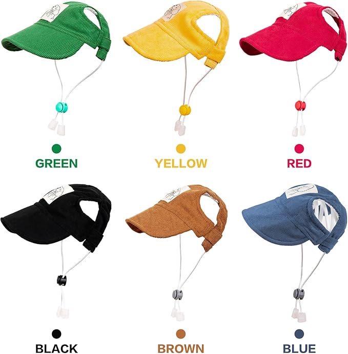 Pet Dog Baseball Cap, Cat Hat, Cat Dog Sun Cap with Ear Holes, Adjustable Puppy Outdoor Sun Hat (Yellow, Medium)