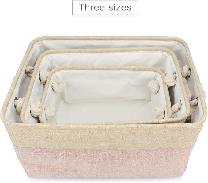 Personalized Dog Toy Box, Dog Toy Basket Storage with Cotton Handle, Customized Name and Paw Heart Print Puppy Toy Bin for Organizing Food Clothes and Pets Accessories(Paw Pink)