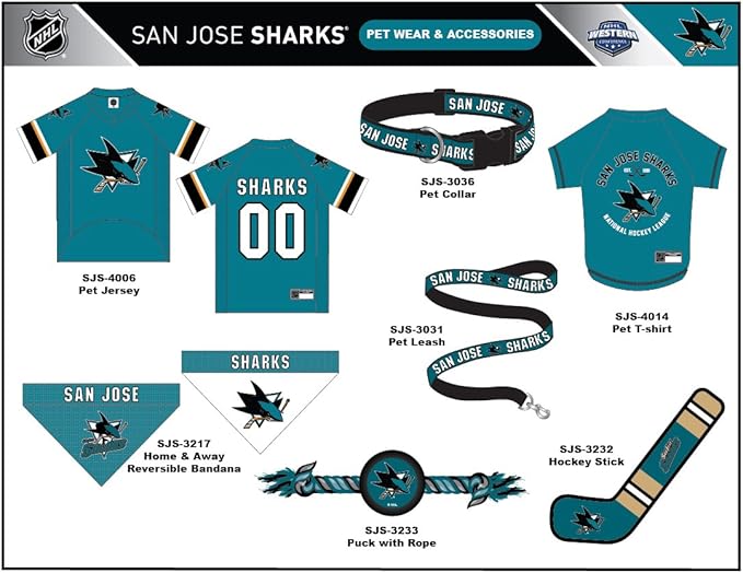 NHL San Jose Sharks Bandana for Dogs & Cats, Large/X-Large. - Cute & Stylish Bandana! The Perfect Hockey Fan Scarf Bandana, Great for Birthdays Or Any Party!