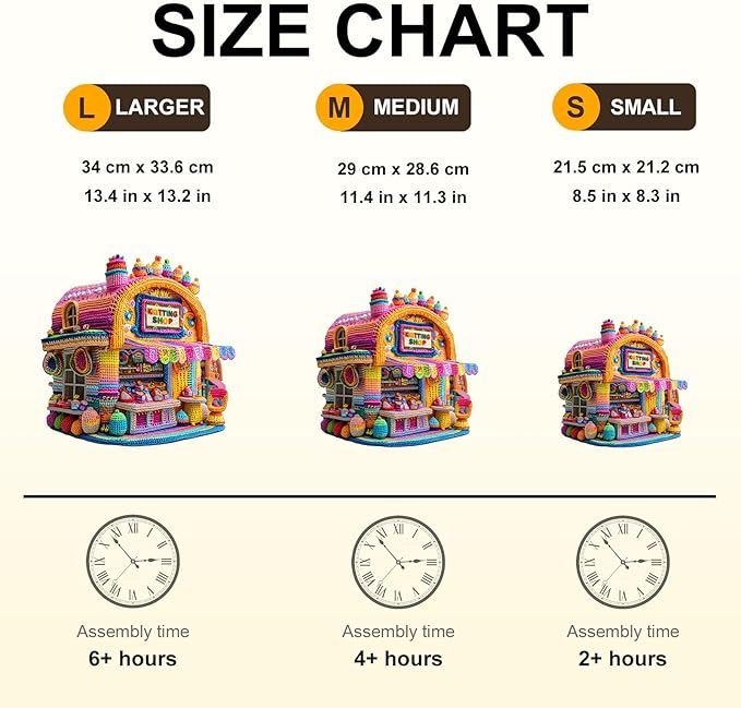 KAAYEE Wooden Puzzles for Adults, Knitting Shop Jigsaw Puzzles, 245 Piece Unique Shape Puzzle, Creative Gifts for Adults/Friends/Family, Family Game，Wall Decor(13.4 * 13.2in)