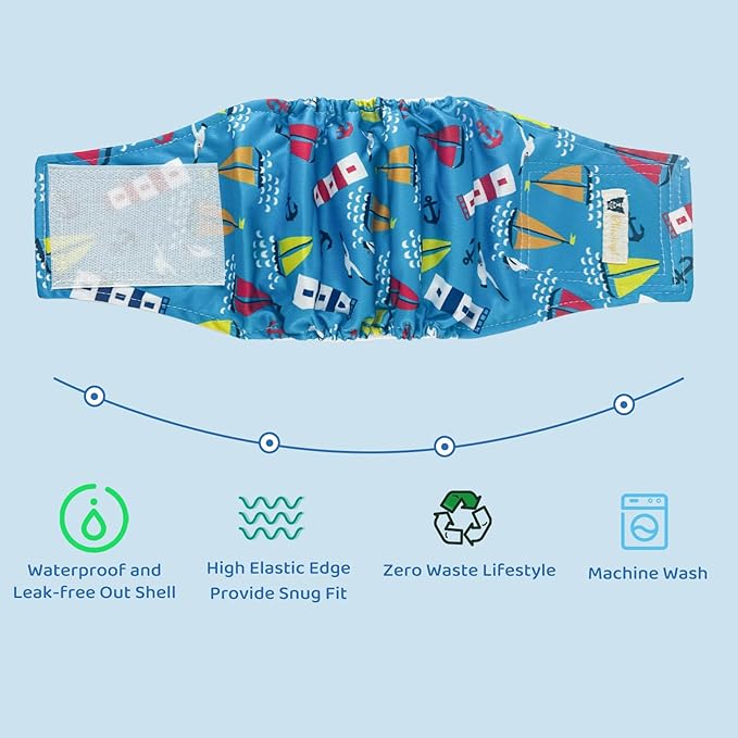Dog Diapers Male High Absorbing Belly Band for Male Dogs Belly Bands for Male Dogs XXXL with Cute Patterns 5packs (XXXL, 27” - 33” Waist)