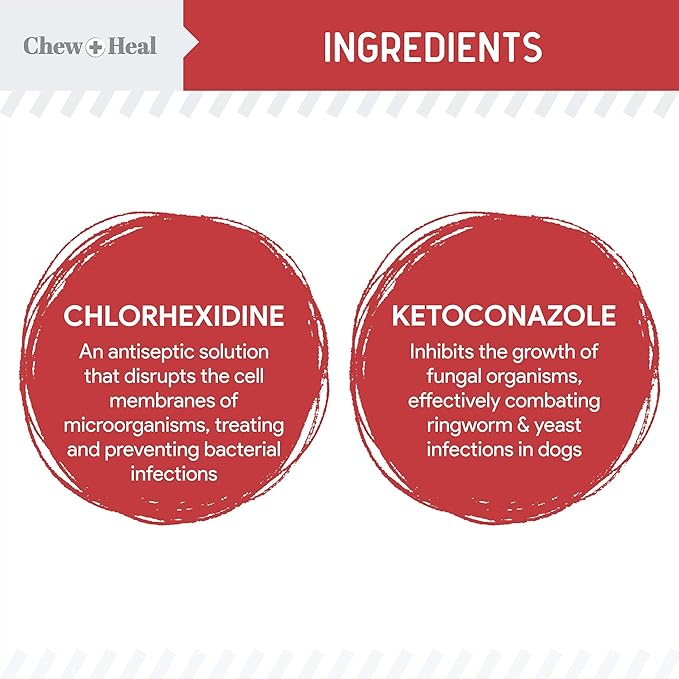 Dog Paw Wipes Antibacterial 100 Count - Antifungal Wipes for Dogs with 2% Chlorhexidine and 1% Ketoconazole - Good for All Breeds - Made in The USA