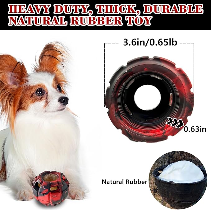 Yipetor Dog Toy, Frozen Dog Treats to Keep Dogs Busy, Interactive Treat Dispensing Dog Toy Puzzle, Interactive Chew Toys for Puppy Small Medium Dog, Power Chewer, Durable Rubber-Easy to Clean(Small)