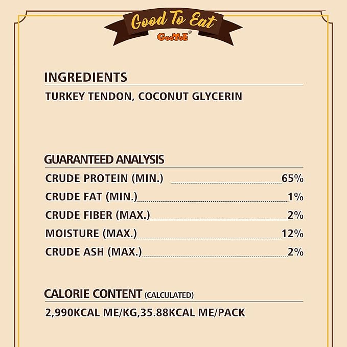 Gootoe Turkey Tendons for Dogs – All-Natural, Hypoallergenic Dog Treats, Rawhide Alternative, Long Lasting Puppy Chews, Healthy Dog Treats for Small Breeds, Bone (S), 16 oz Pack (1 lb)