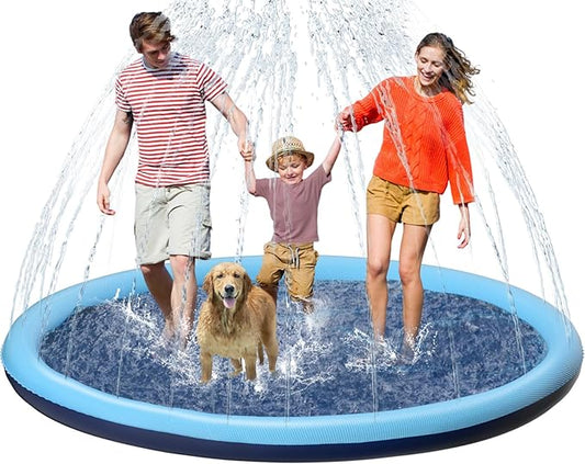 Kids Dog Splash Pad Sprinkler - Jasonwell Non Slip Dog Sprinkler Pad Splash Pool Puppy Dogs Pool Summer Outdoor Water Toys Backyard Durable Splash Pad for Toddlers Kids Small Medium Large Dogs Pet