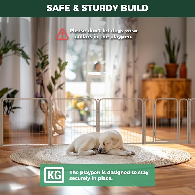 FXW Homeplus Unleashed Indoor Dog Playpen - Stress-Free and Safe Play, Heavy Duty 24 Inch 16 Panels with Connectors (Pack of 2) for Puppy and Small Dogs, White│Patented