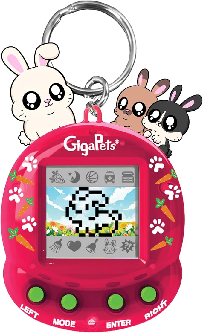 Giga Pets Bit Bunnies Interactive Digital Pet Toy, Upgraded Collector’s Edition Pets for Kids, 90’s Gaming Gift for Boys and Girls