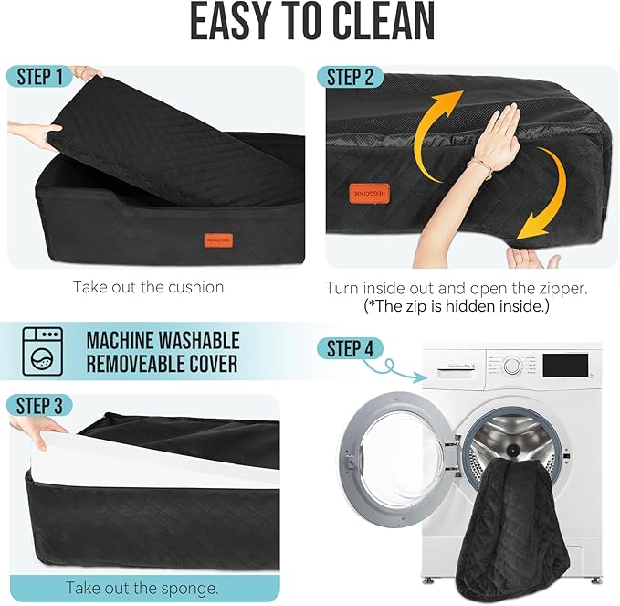 Large Dog Car Seat Under 100 lbs, Washable Dog Car Bed for 2 Medium Dogs, Detachable Pet Booster Seat with Storage Pocket and Seat Belt for Back Seat Dog Travel Bed