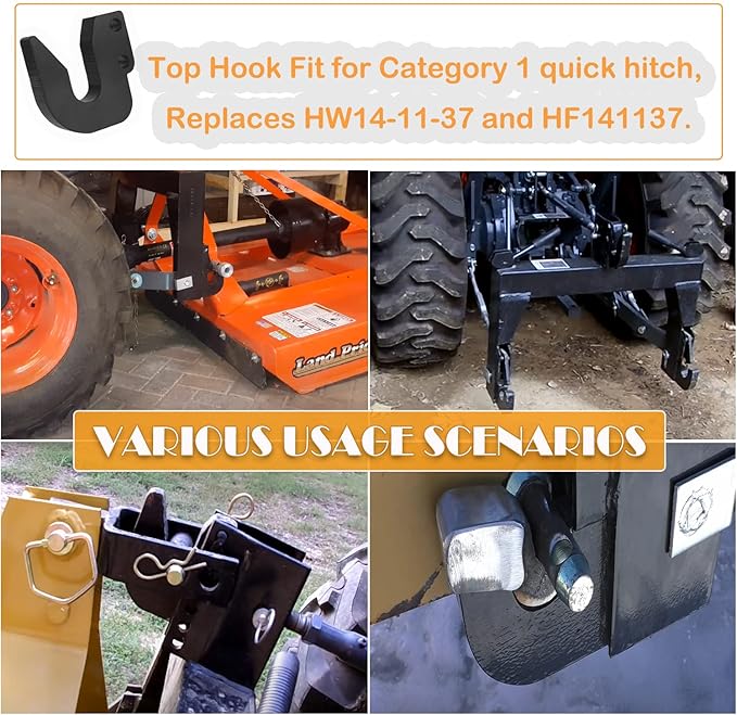 E-cowlboy Top Hook for Cat 1 Quick Hitch，Fit for Harbor Freight