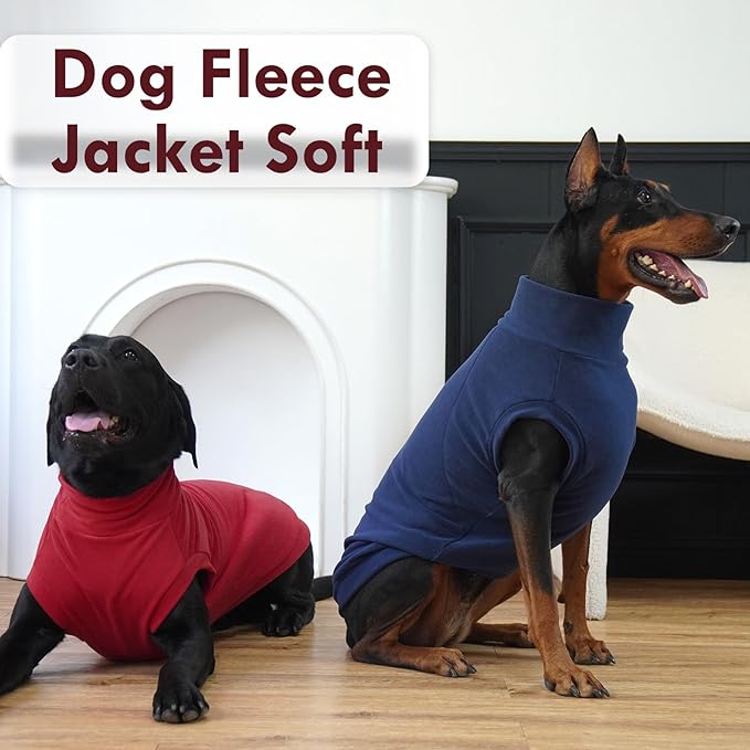 2 Pack Dog Sweaters Winter Fleece Sweatshirt Stretchy Vest Pullover for Dogs Clothes Warm Pet Pajamas Christmas for Meidum and Large Dogs