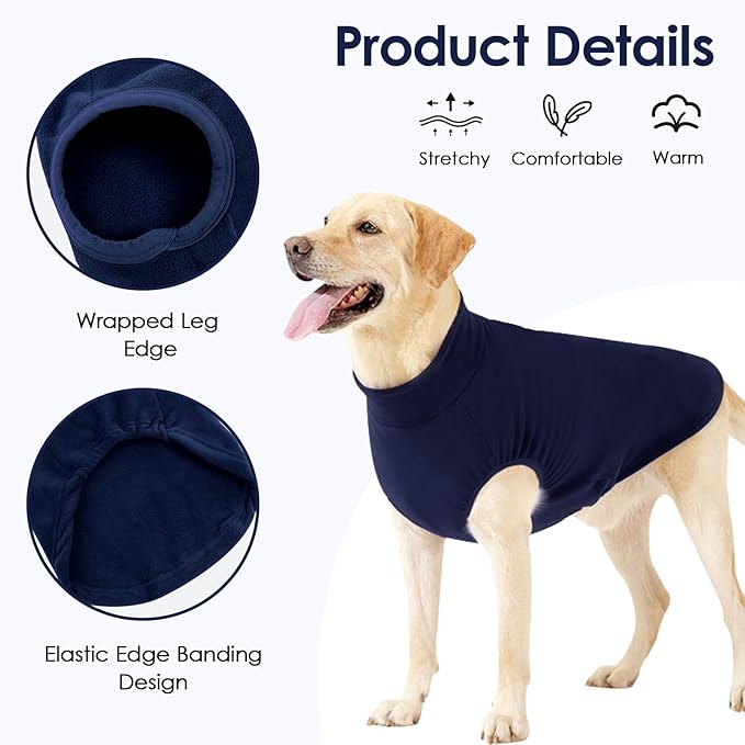 AOFITEE Fleece Dog Sweater, Warm Dog Fleece Vest, Thermal Oli Pullover for Small Dogs, Soft Sweatshirt for Fall Winter, Cozy Sleeveless Dogs Vest Boy Girl for Indoor Outdoor Blue XS