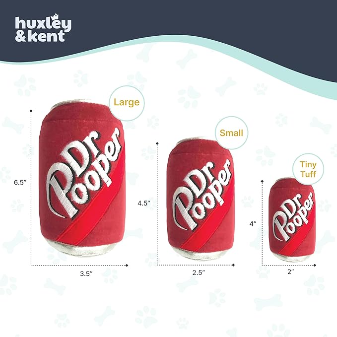 Huxley & Kent Funny Dog Toy w/Squeaker – Power Plush Squeaky Dog Toys for Small, Medium & Large Dogs – Soft Stuffed Animal for Indoor Play & Fetch - Dr Pooper, Small