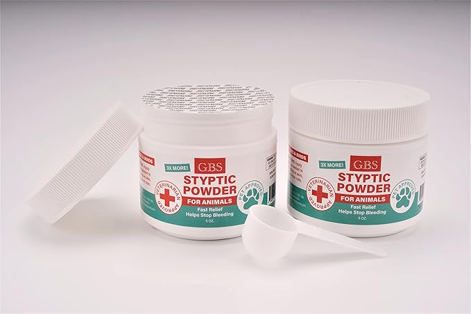 5 oz Styptic Powder for Dogs, Cats & Birds Stops Bleeding– Quick Blood Clotting for Nail Clipping, Minor Cuts, Tail Docking & Wing Clipping – Pet First Aid Hemostatic Powder with Sealed Top & Scoop