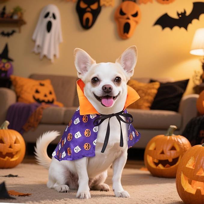 PETLESO Halloween Pets Costume for Cats, Small Dogs, Rabbits Cat Cape Cosplay Party Dog Cloak Costume Cat Halloween Costumes