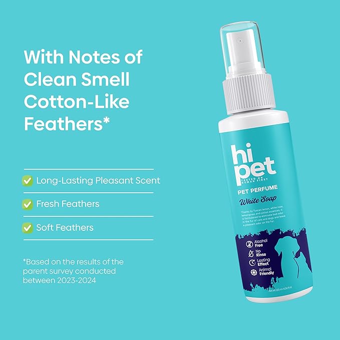White Soap Pet Perfume, Cat & Dog Perfume Spray Long Lasting, Cat and Dog Cologne to Soften, Shine, Refresh the Coat, 4.06 Fl Oz (Pack of 1)