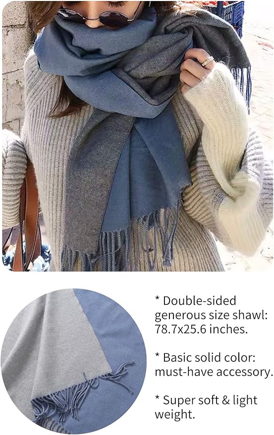 Jeelow Womens Pashmina Shawl Wrap Scarf - Elegant Dressy Evening Poncho Cape for Formal and Wedding Outfits