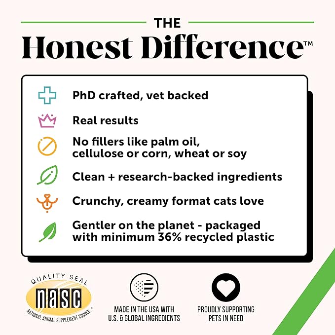 Cat Probiotics Gut + Immune Health Chews – Crunchy & Creamy Cat Treats for Digestive Health, Gut Flora & Constipation Relief – Supports Immunity, Regularity, & Healthy Digestion, 30-Day Supply Chicken